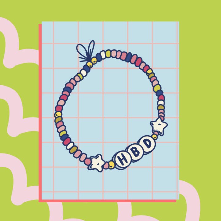 Friendship Bracelet Birthday Greeting Card for wholesale by Sidewalk Press