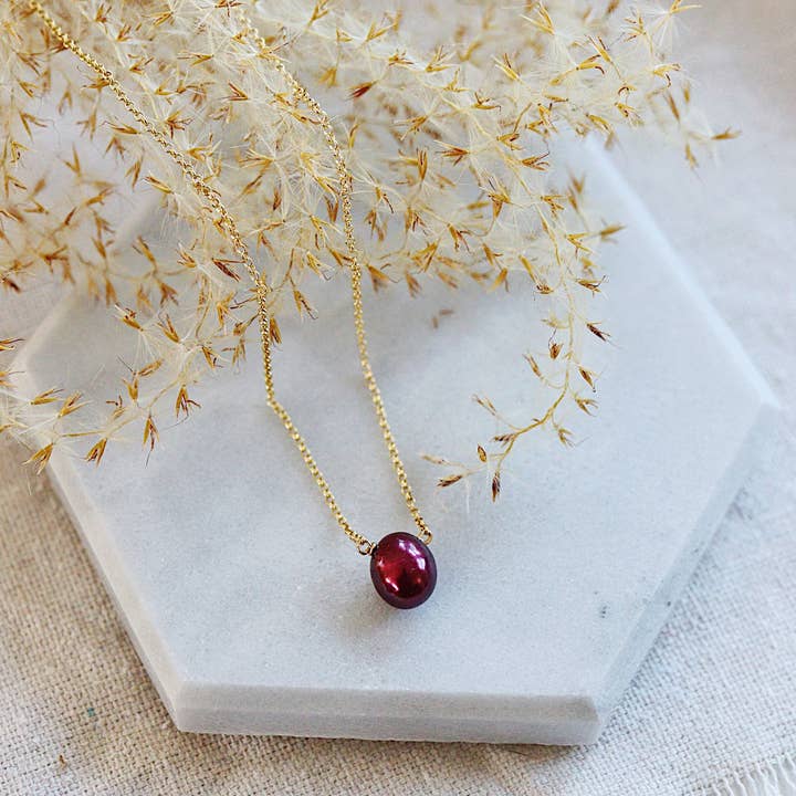 Collana di perle d'acqua dolce viola per la vendita all'ingrosso da parte di Third & Co. Studio