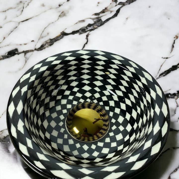 Moroccan Sink - Wholesale Bathroom Accessory Set - Évier marocain noir et blanc