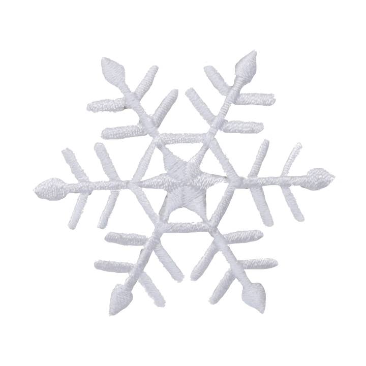Schneeflocke - WEISS - Bügelapplikation - Gestickter Aufnäher für den Großhandel von Wholesale Applique