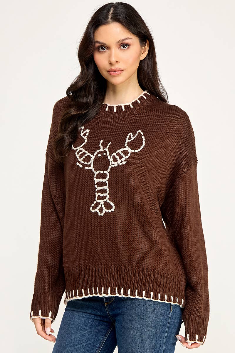 Sweet Generis - Wholesale Knit Sweater - Women's - MY LOVELY LOBSTER CASUAL PULLOVER SWEATER42