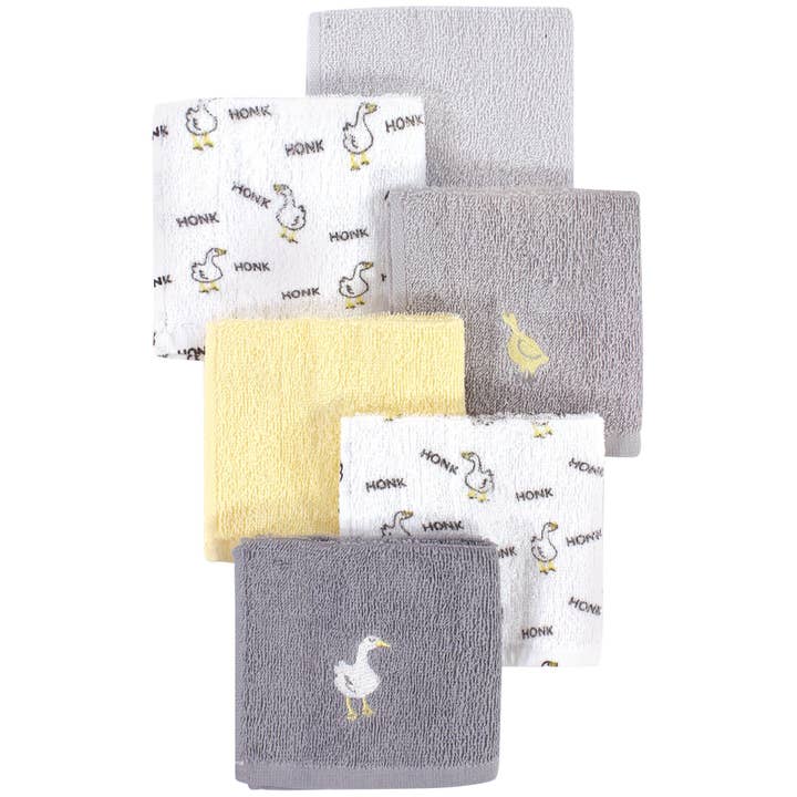 Luvable Friends Super Soft Cotton Washcloths, Goose for wholesale by BabyVision