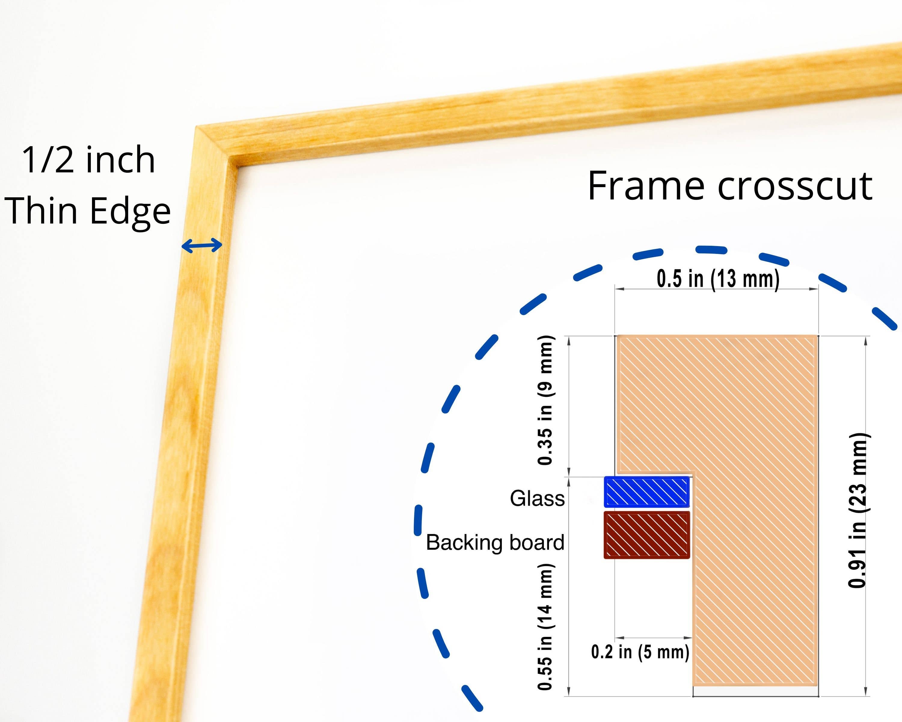 SIA EventFrame - Wholesale Picture Frame - Super Thin Edge Picture Frame, Natural Hardwood Photo Frame2