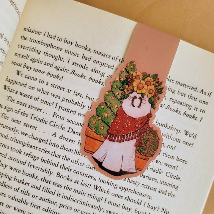 Magnetic Bookmark--Paprika Ghost in Flower Crown and Shawl for wholesale by LostInWonderArt