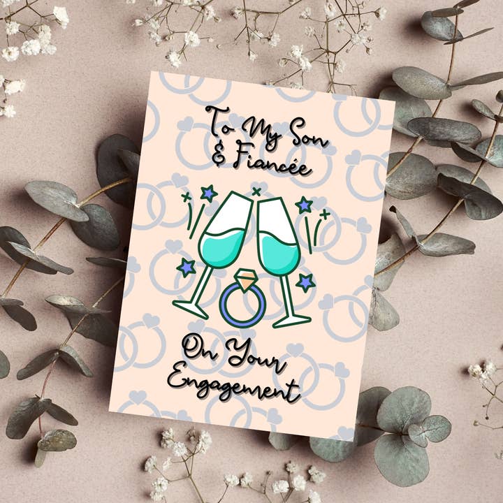 Printicole – postal de noivado por atacado – Ao Meu Filho e Noivée no teu Cartão de Saudação de Noivado