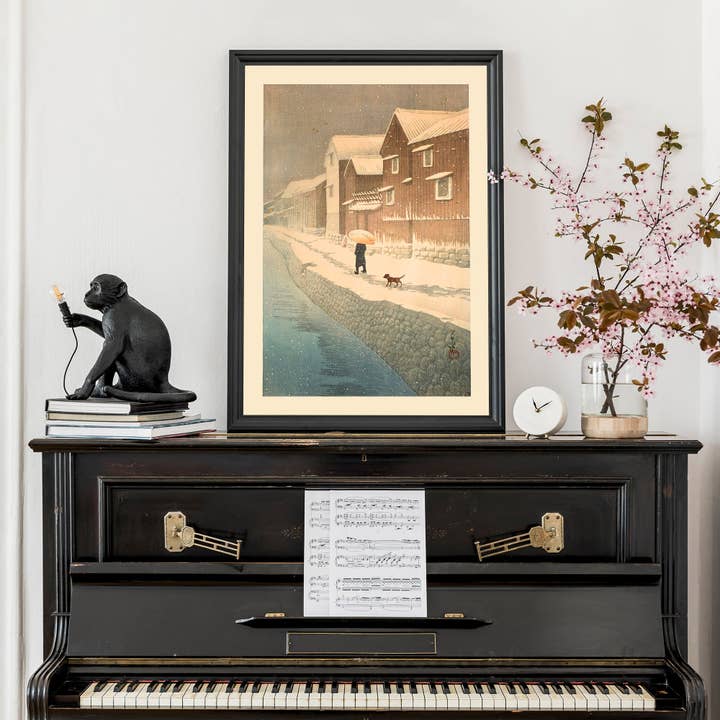 Ink & Drop – wholesale Art print – Shinkawa Riverside, Handa, Bishu Print by Hasui Kawase4