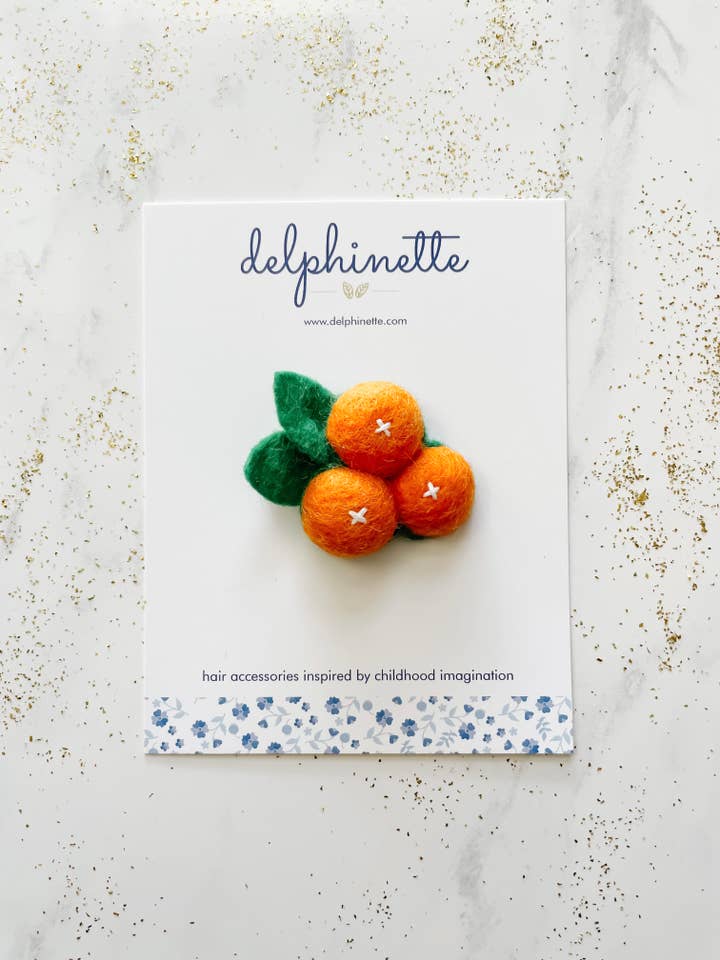 Clementine Orange Hair Clip for wholesale by delphinette