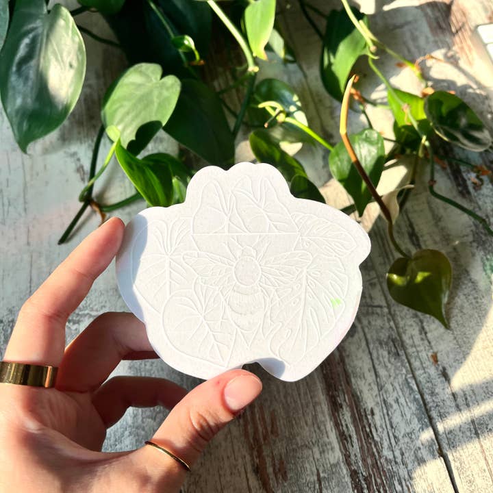 plantyintroverts - Wholesale Suncatcher - Sun Catcher Sticker - Bee with Alocasia, Philodendron Glori3