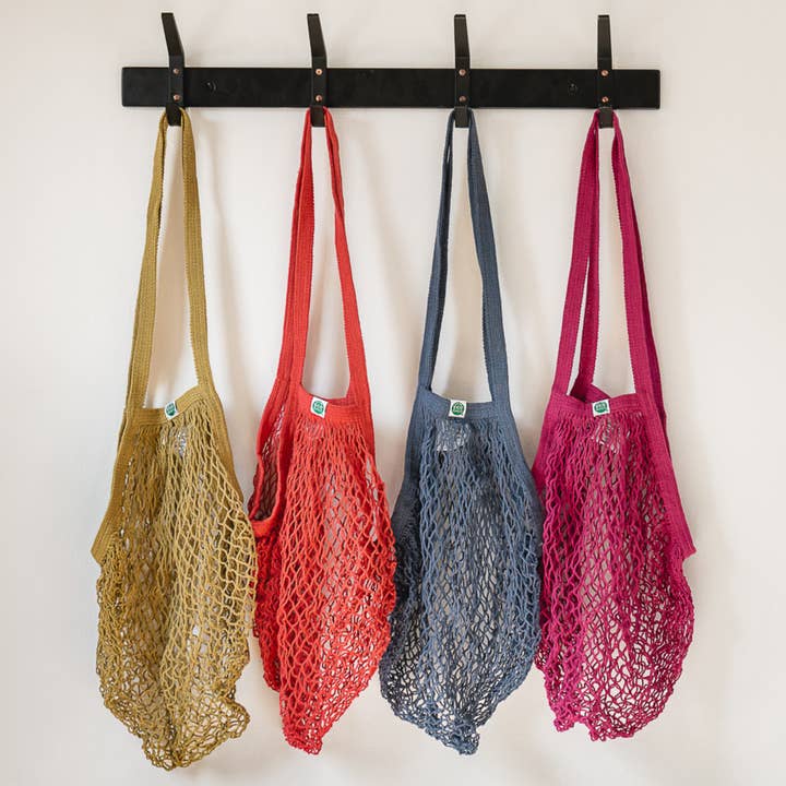 Saco de Rede com Alças Compridas em Algodão Reciclado - Conjuntos Variados por atacado de ECOBAGS