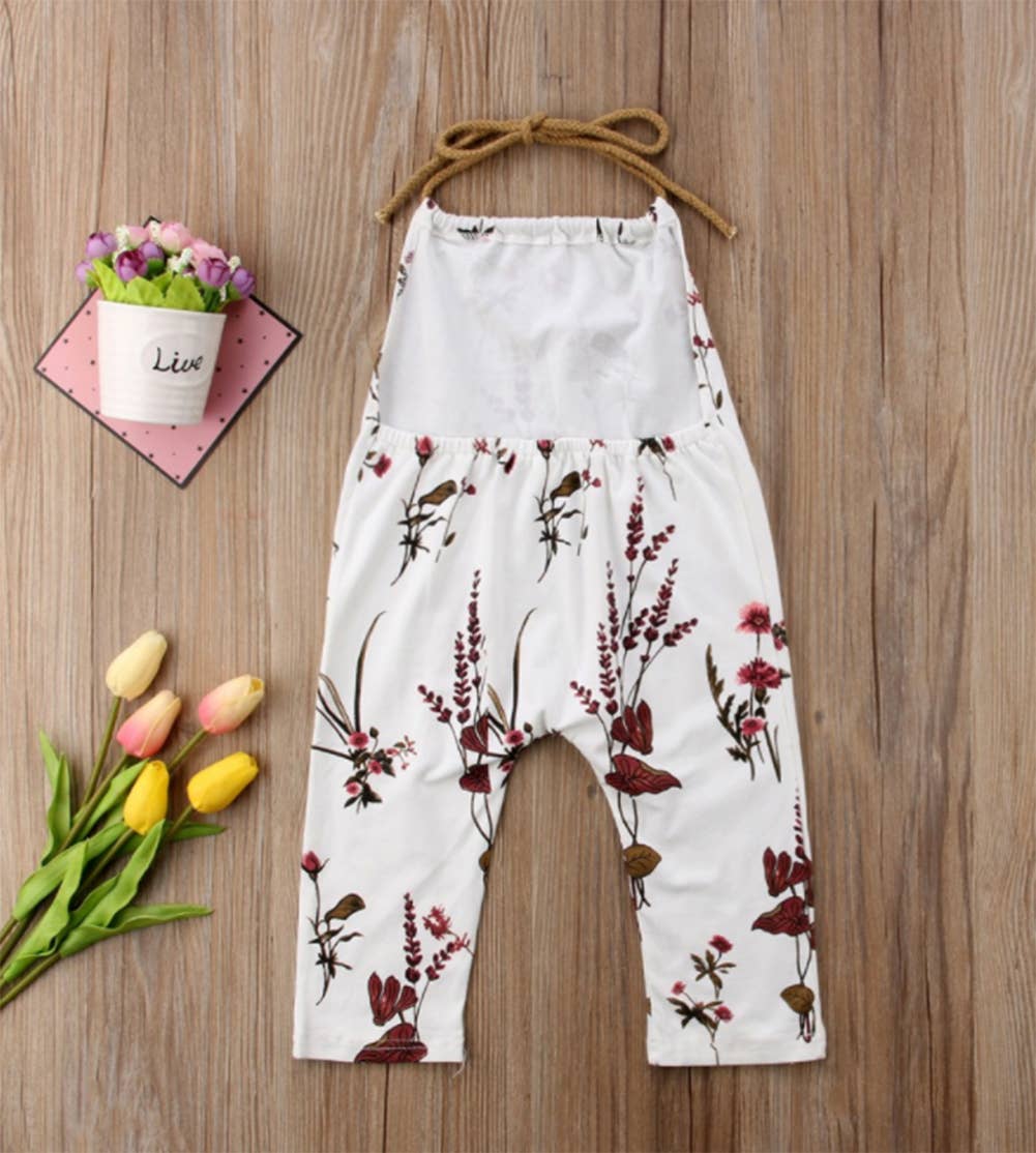 Fennco Styles - Vente Barboteuse – bébé - Combinaison dos nu pour bébé à motif floral et bretelles1