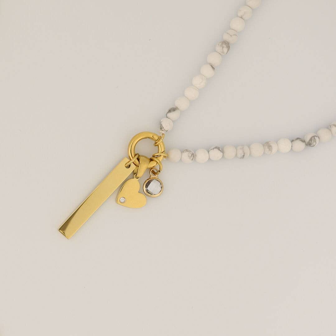 WJW - Wholesale Pendant/Charm Necklace - Semi Precious Natural Stone Charm Keeper Necklace14