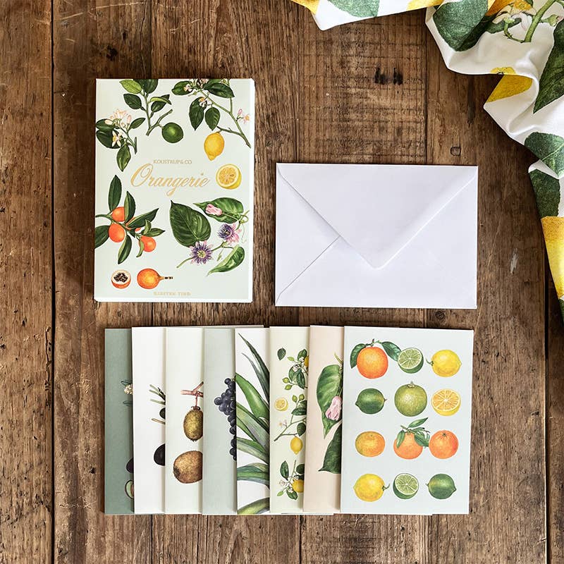 Koustrupco - Wholesale Stationery/Notecard Set - Cardfolder Orangerie - 8 cards w/envelopes (german)1