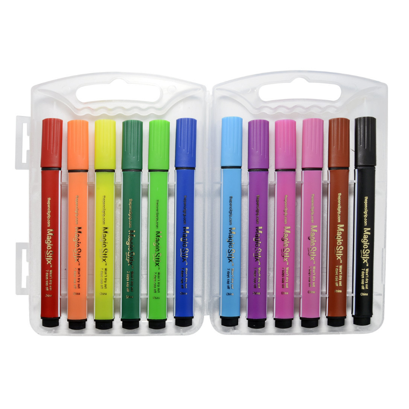 TPG Creations / The Pencil Grip - Wholesale Markers - Kids & Baby - Magic Tri Stix 12 Color - Cap Off for 7 Days TPG-3951