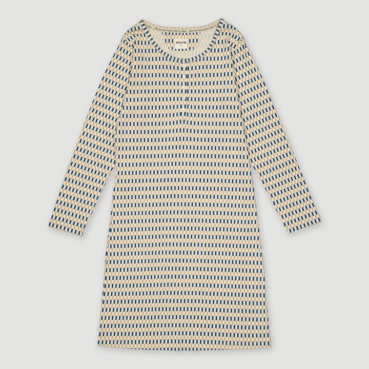 Veraluna Sustainable Clothing – Camisa de noite - Mulher por atacado – Camisola Orgânica de Algodão Delta Geo Tinta Comércio Justo5