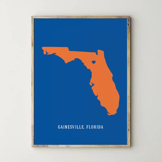 Gainesville Florida Kaart Dorm Decor Poster voor wholesale door Pin Your Hearts
