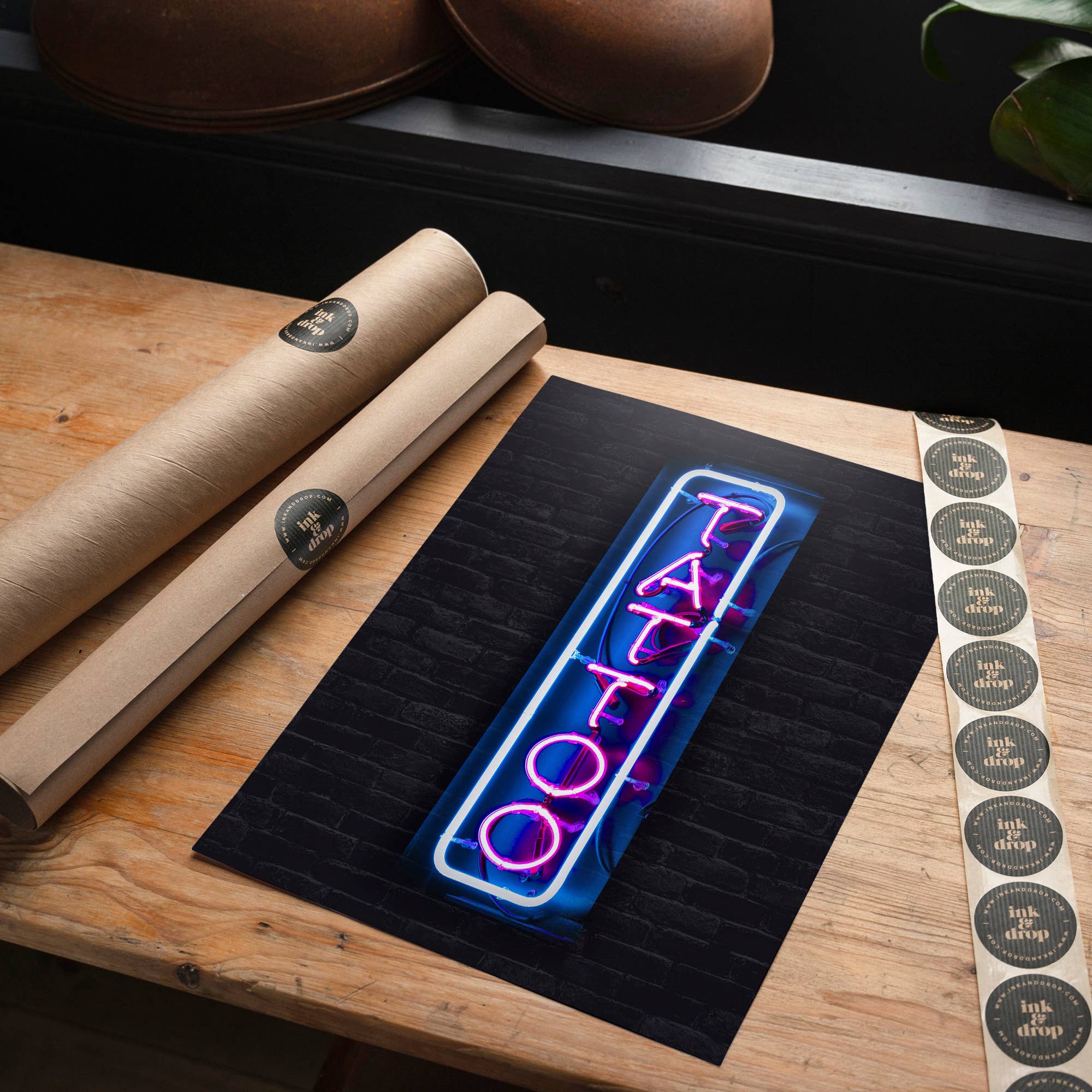 Ink & Drop – wholesale Photograph – Tattoo Neon Sign Photography Print6
