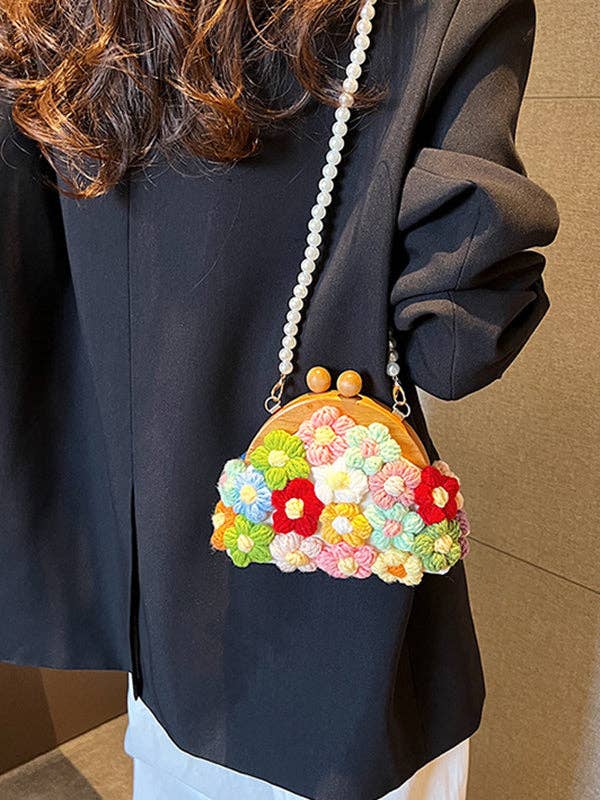 Sheer Trend – wholesale Crossbody bag – Women's – Chains Flower Shape Crossbody Bags Handbags5