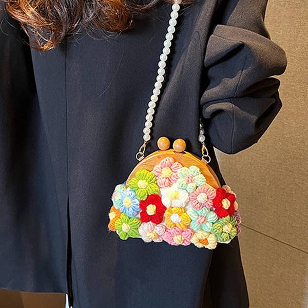 Sheer Trend - Wholesale Crossbody Bag - Women's - Chains Flower Shape Crossbody Bags Handbags5