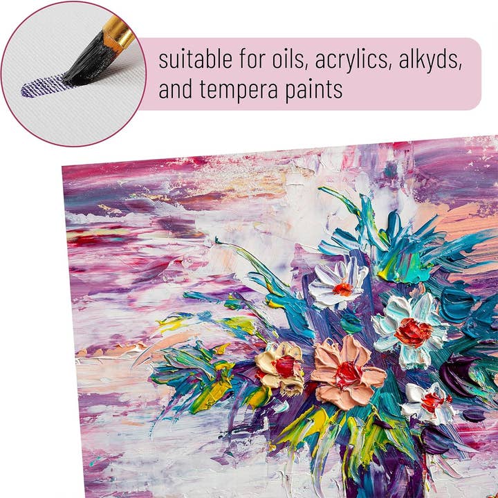 Mr. Pen - Wholesale Painting Paper - Canvas Panels, 5 Pack, 4x4, 5x7, 8x10, 9x12, 11x14 Inches, Triple Primed for Oil & Acrylic Paints, Canvas Boards for Painting, Painting, Blank Canvas for Painting, 3mm Thickness3