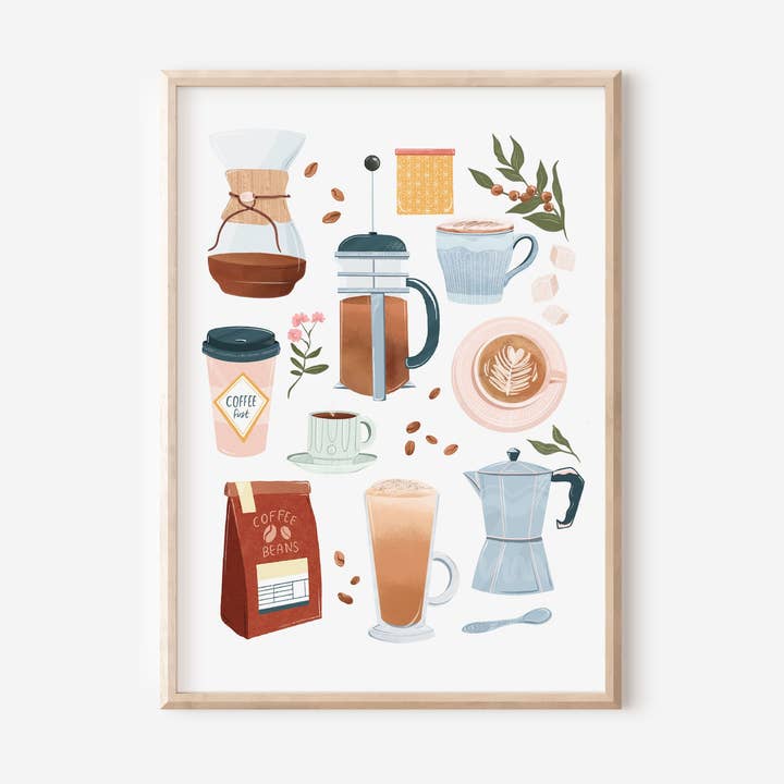 Coffee Essentials Print for wholesale by Simply, Katy