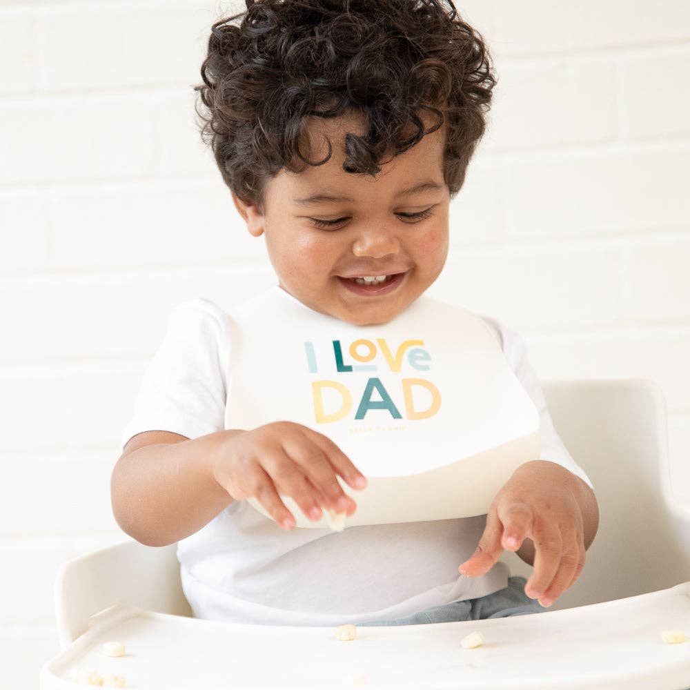 Off White I Love Dad Wonder Bib for wholesale on Faire1