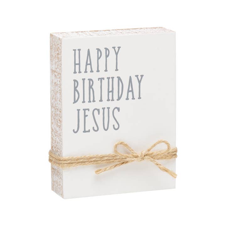 Collins Painting & Design - Wholesale Sign - FR-3469 - Birthday Jesus Christmas Jute Block