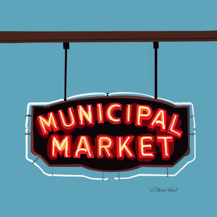 Kommunal marknad Atlanta konsttryck | Sweet Auburn Market för wholesale av Homeward Studio