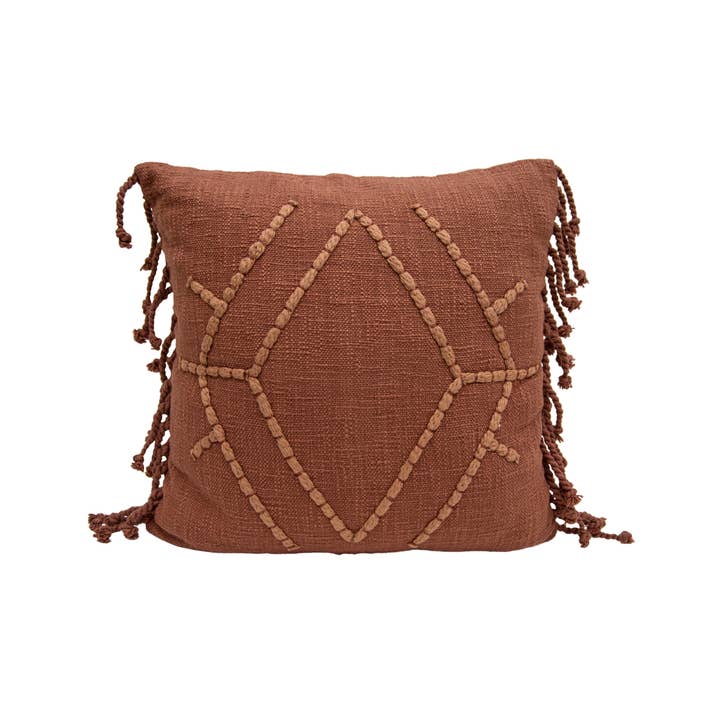 Foreside Home & Garden - Wholesale Throw/Decorative Pillow - Frida 18x18 Rust Cotton Fall Decor Filled Pillow1