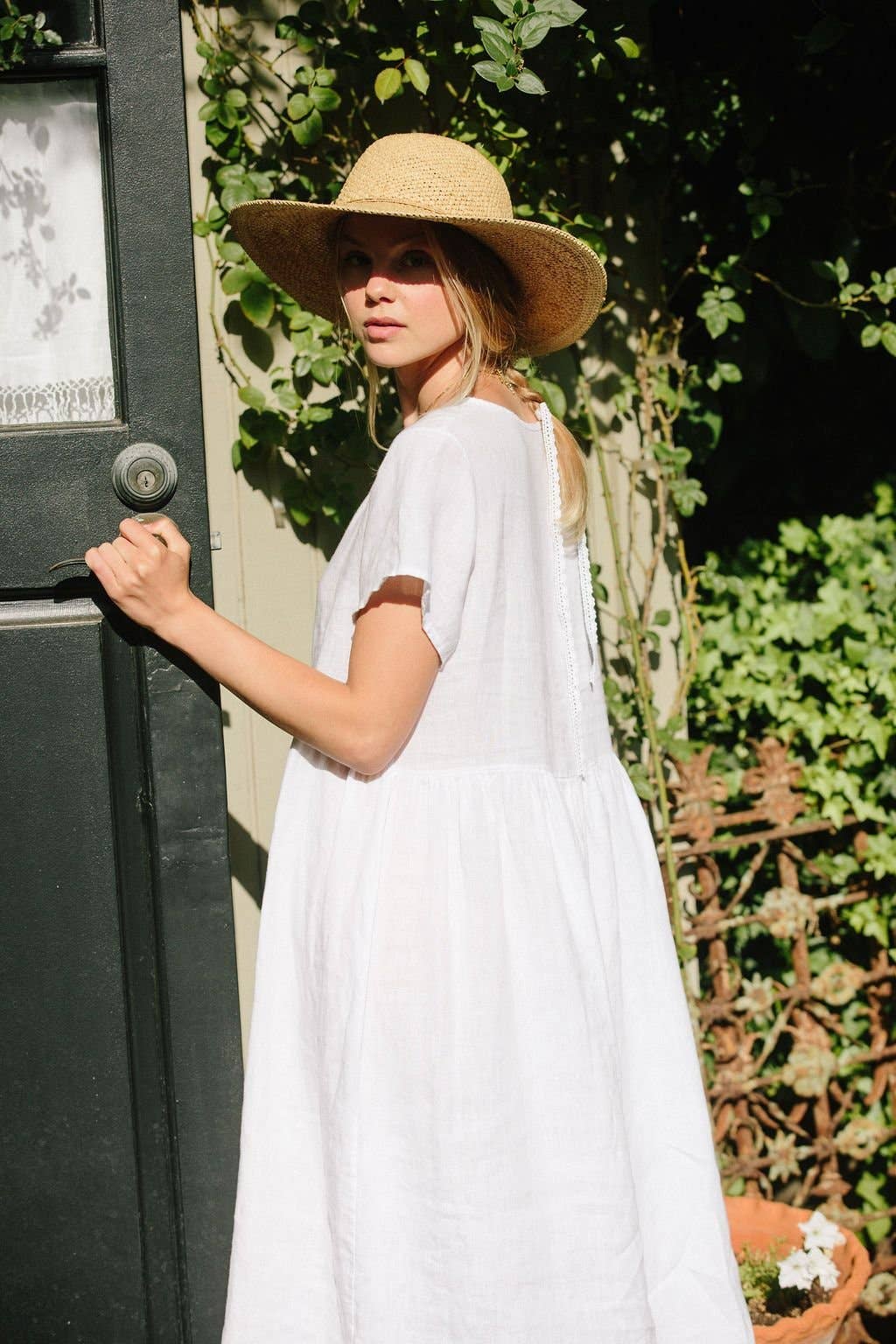 merritt charles - Wholesale Dress - Women's - Charlotte Linen Dress - White Linen Dress7