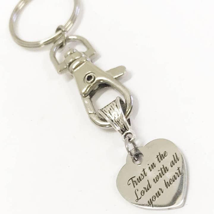 Faites confiance au Seigneur de tout votre cœur Porte-clés, Cadeaux spirituels, Cadeaux d'Écriture, Porte-clés chrétien, Cadeau de baptême, Cadeau de confirmation pour la vente par JKCE Designs