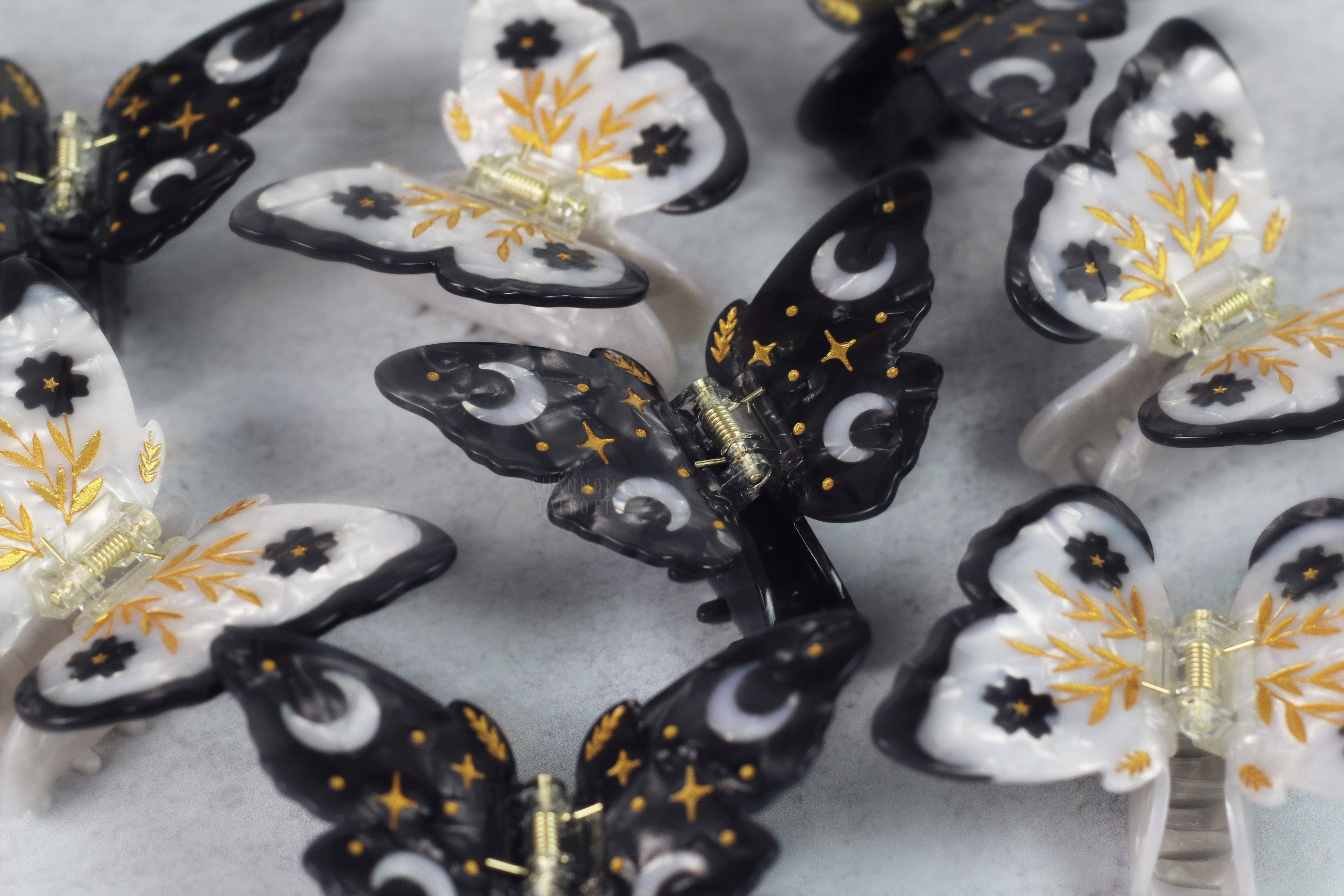 Shannon Talbott - Wholesale Hair Clip - Women's - Moon Moth Butterfly Hair Claw Unique Accessory - Gold1