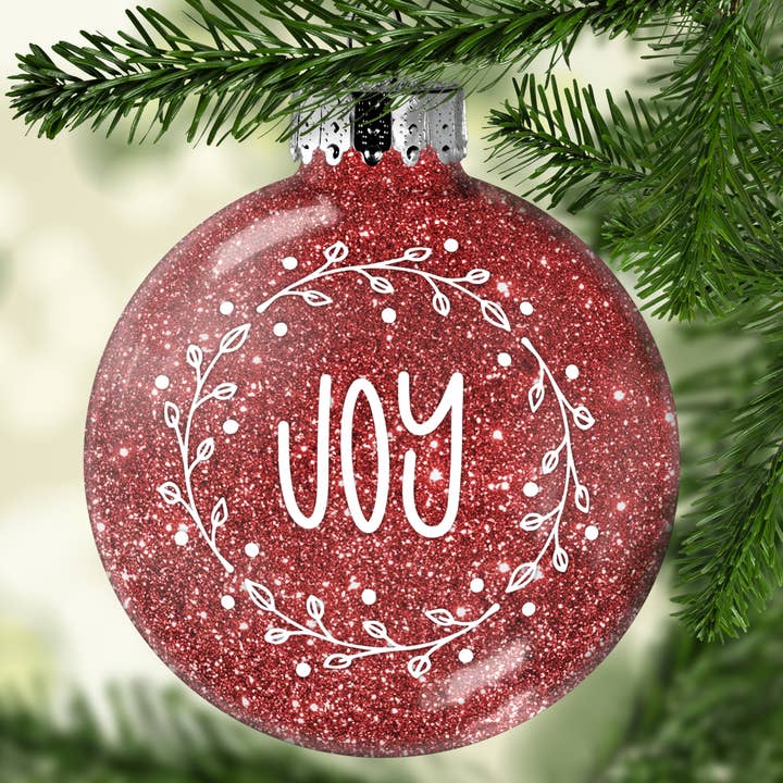 Adorno de Navidad Joy Glitter para venta al por mayor de Sparkling Magnolia LLC