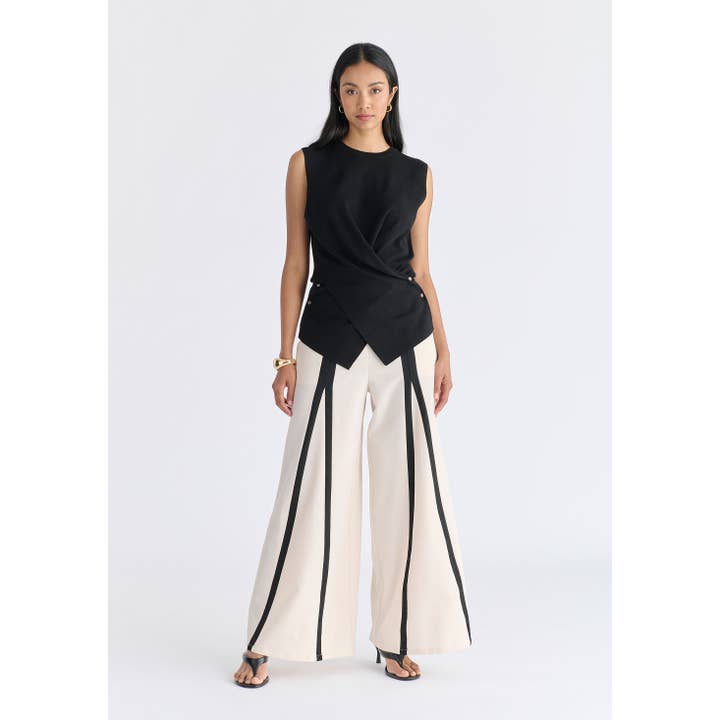 Pantalon large à détails contrastés pour la vente par Paisie