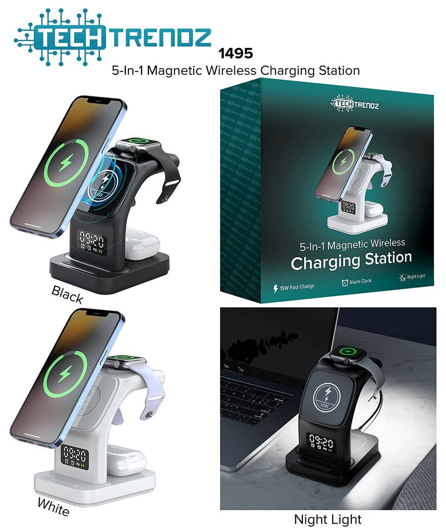 Tech Trendz – wholesale Charging dock – 5-in-1 Magnetic Wireless Charging Station0