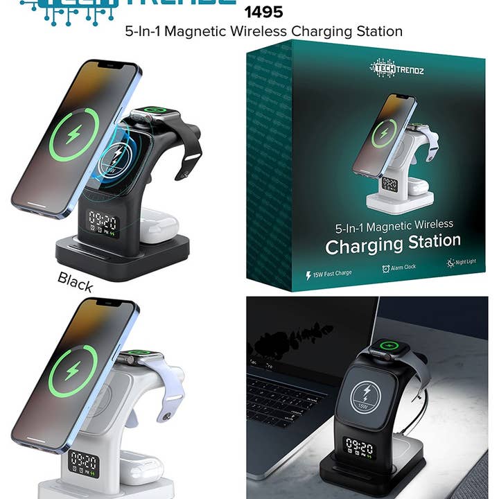 Tech Trendz – wholesale Charging dock – 5-in-1 Magnetic Wireless Charging Station