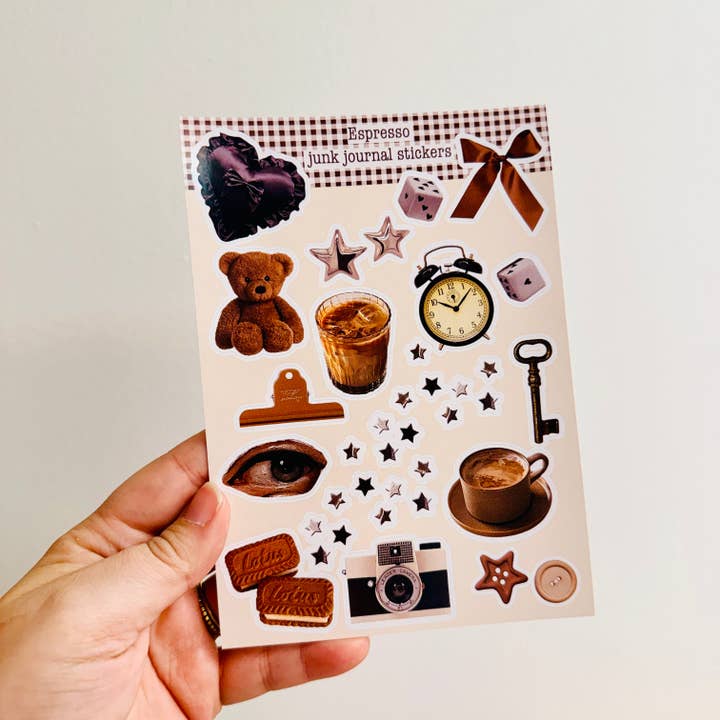 Junk Journal Stickers, Espresso for wholesale by Sonny Rising