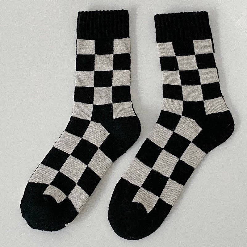 OceanusSwim - Vente Chaussettes – femme - Chaussettes Checkerboard Mid Calf pour femmes0