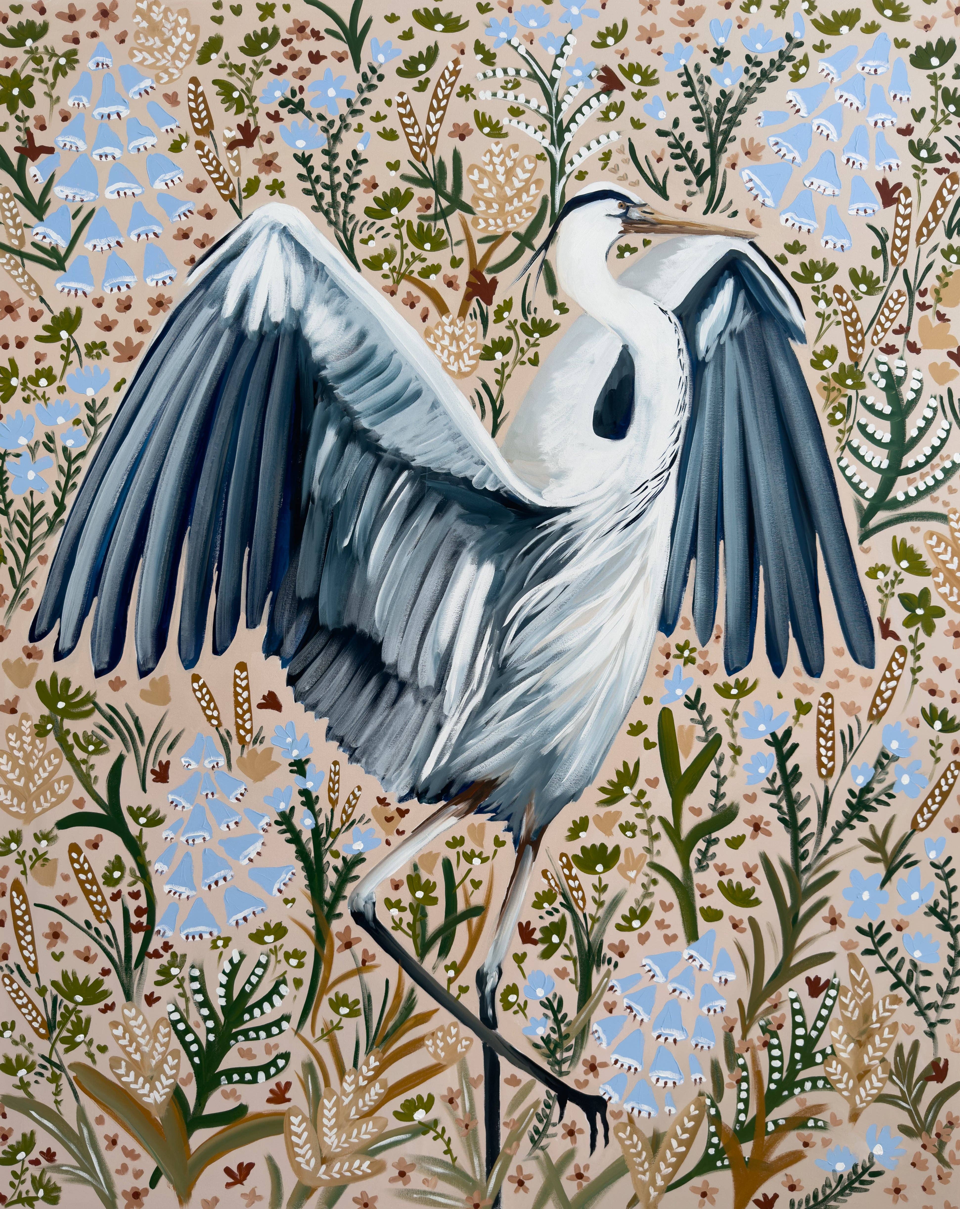 Amanda Wathen Fine Art - Wholesale Art Print - Magnolia Blue Heron Print1