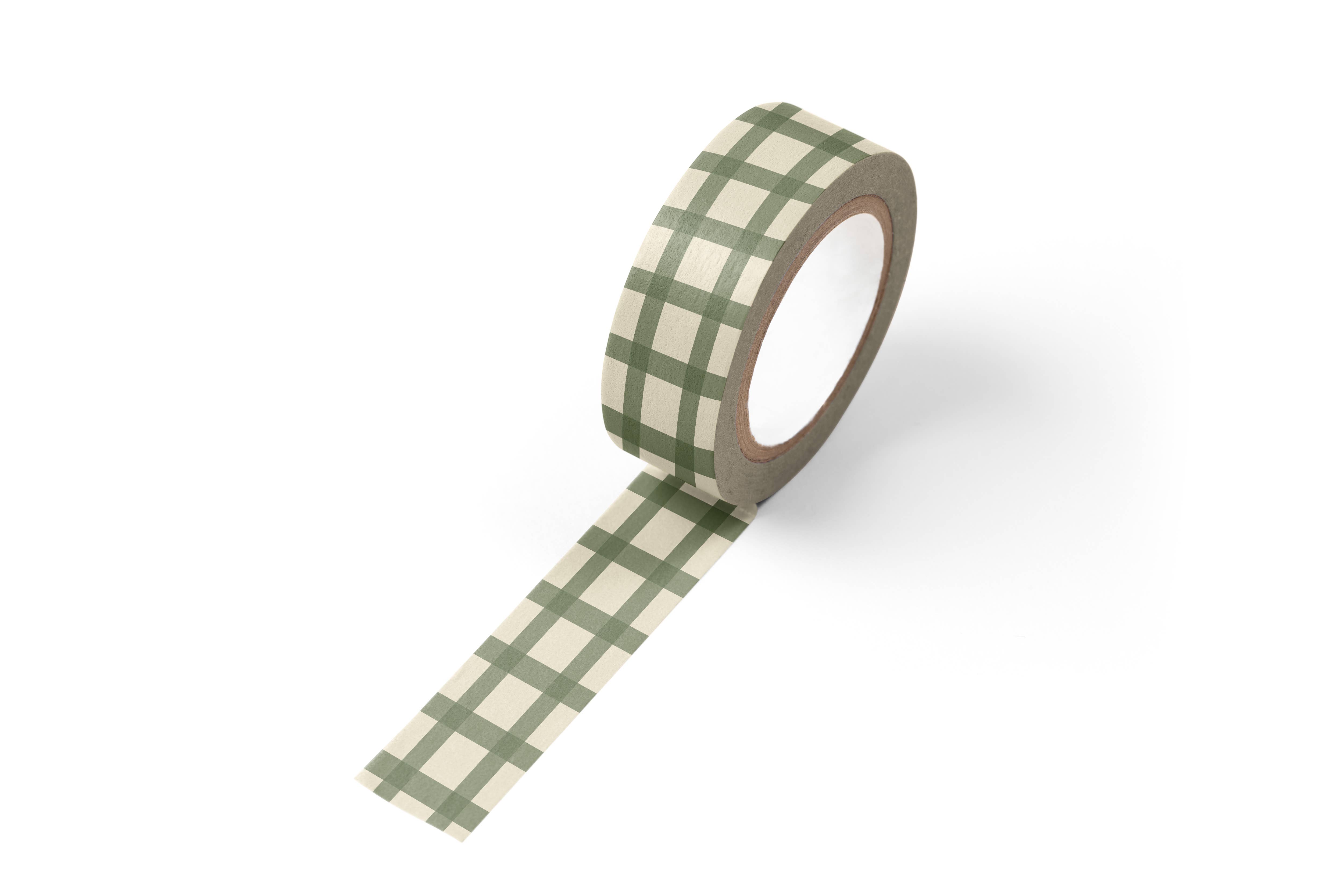 Ruff House Print Shop - Wholesale Washi Tape - Green Gingham Washi Tape1