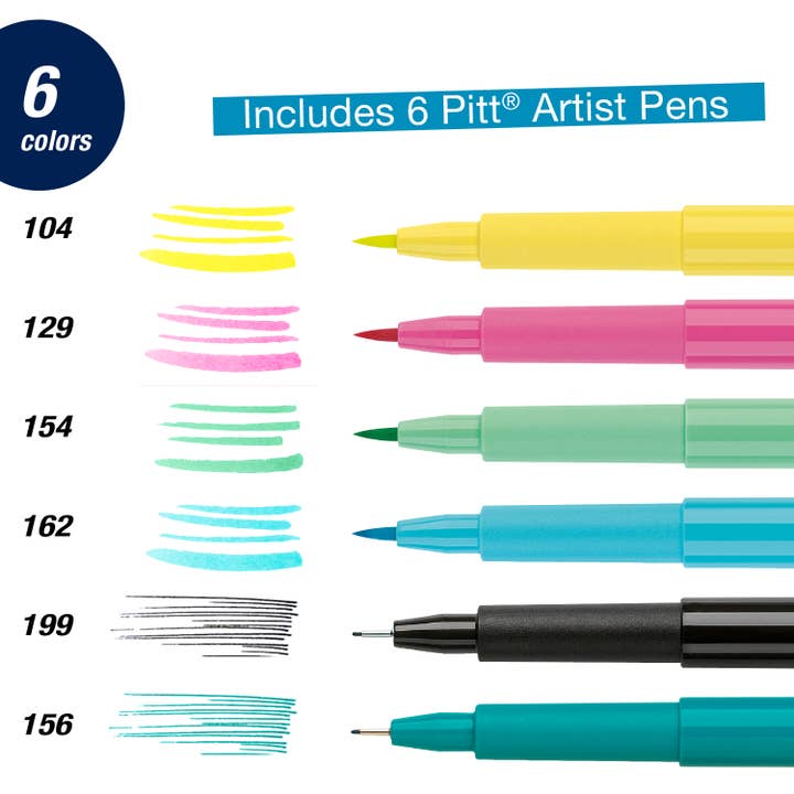 Stylo Pitt Artist, ensemble de lettrage à la main - Portefeuille de 6 pour la vente par Faber-Castell / Creativity for Kids