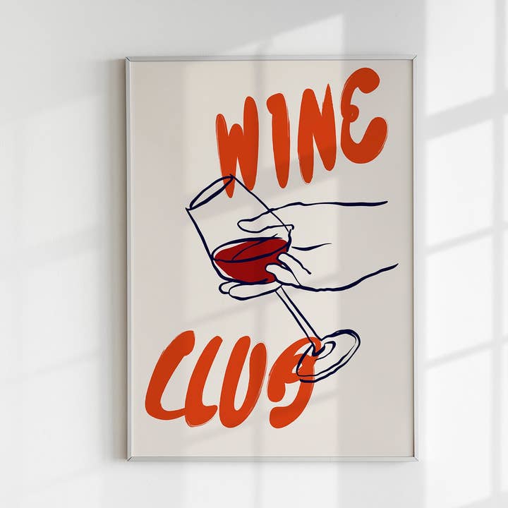 Wine Club Art Poster for wholesale by Patroa Studio