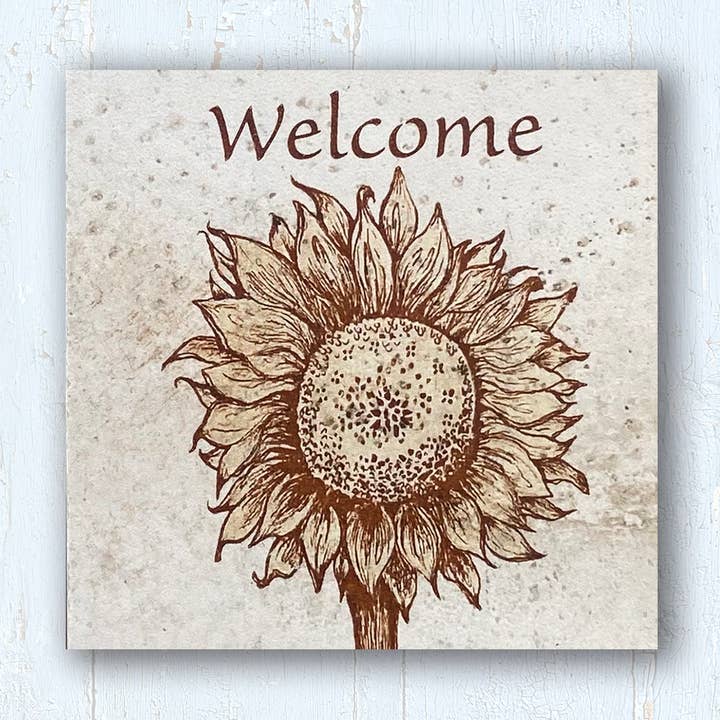 Garden Art | Garden Stake | Yard Art | Sunflower| 4"x4" | for wholesale by Art of the Tile