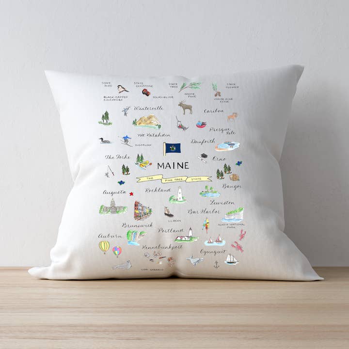 Maine Large 20" Down Filled Pillow for wholesale by The Write Occasion Calligraphy