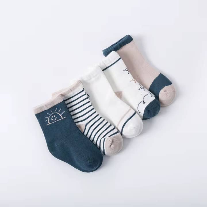 Comfy Organic Cotton Socks for Kids -Mr. Sun Sock Set for wholesale by Ozznek Shoes