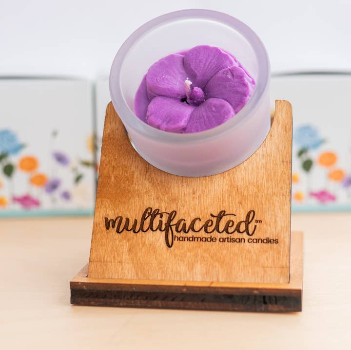 Multifaceted™ Artisan Candles - Wholesale Novelty Candle - Hibiscus Flower Candle - Eco-Friendly Candle-multiple sizes6