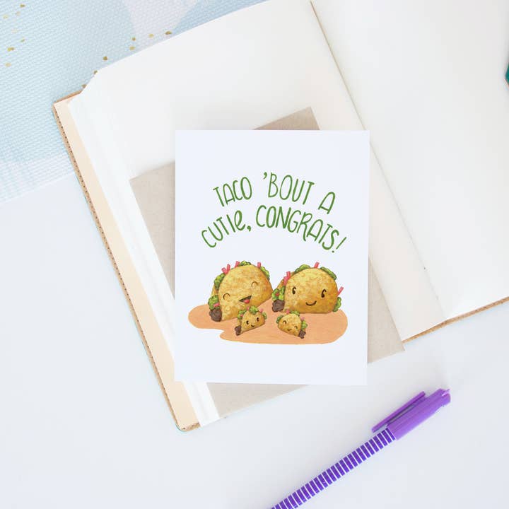 Taco 'Bout a Cutie, Parabéns! Cartão por atacado de Hop & Flop