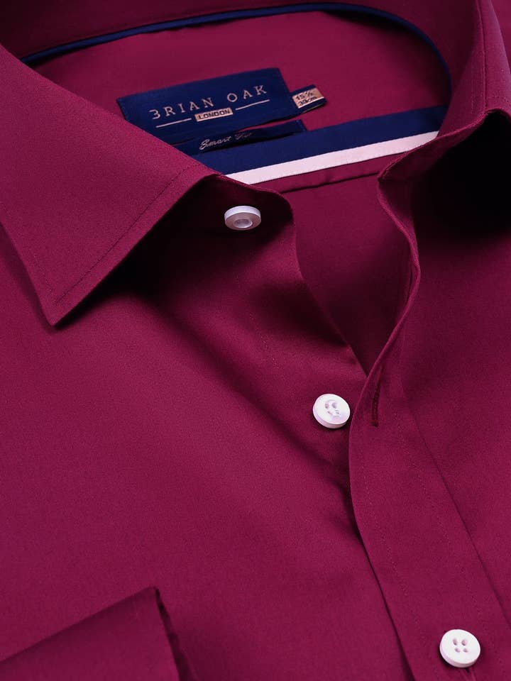 Magenta Satin Dress Shirt for wholesale by Brian Oak Limited