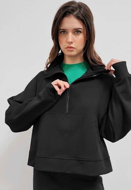 Eldridge Fashion – Großhandel Sweatshirt – Damen – SCUBA LULU TRICHTERHALS23