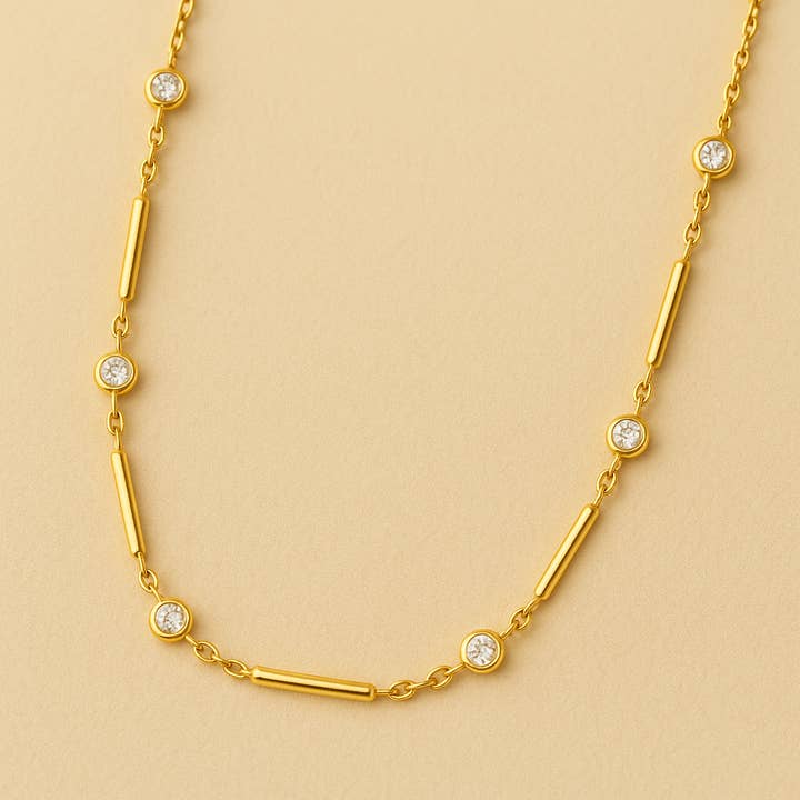 Light Line Diamond and Bar Necklace (Copy) for wholesale by Lily flo jewellery