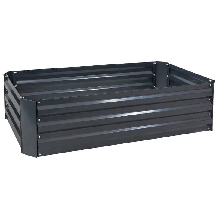 Sunnydaze Decor - Wholesale Planter Box - 2 Steel Raised Beds - 48-Inch Rectangle - Dark Gray6